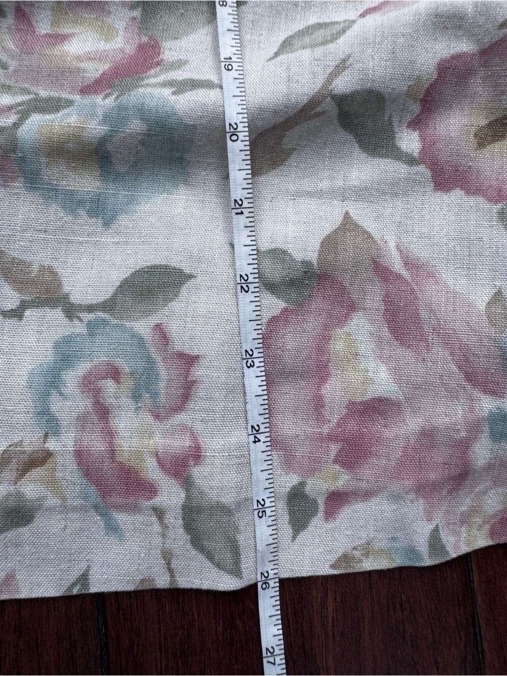 Vintage Floral Midi Skirt in Cream with Pink & Green - Women's - Picture 6 of 7